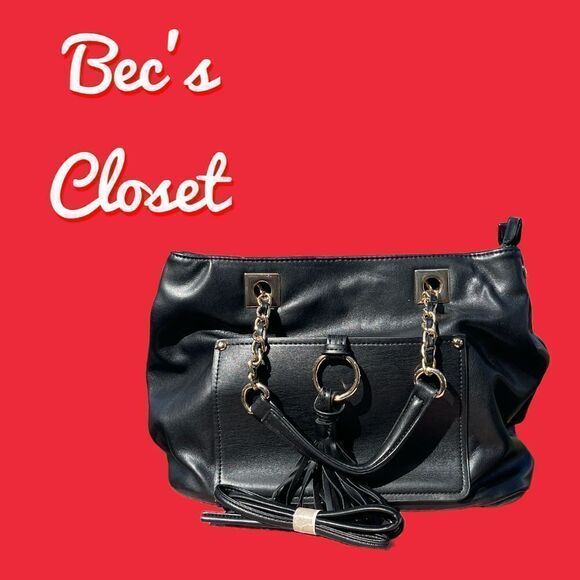 Gussaci Black Polyurethane Hobo Casual Satchel Medium - Picture 10 of 10